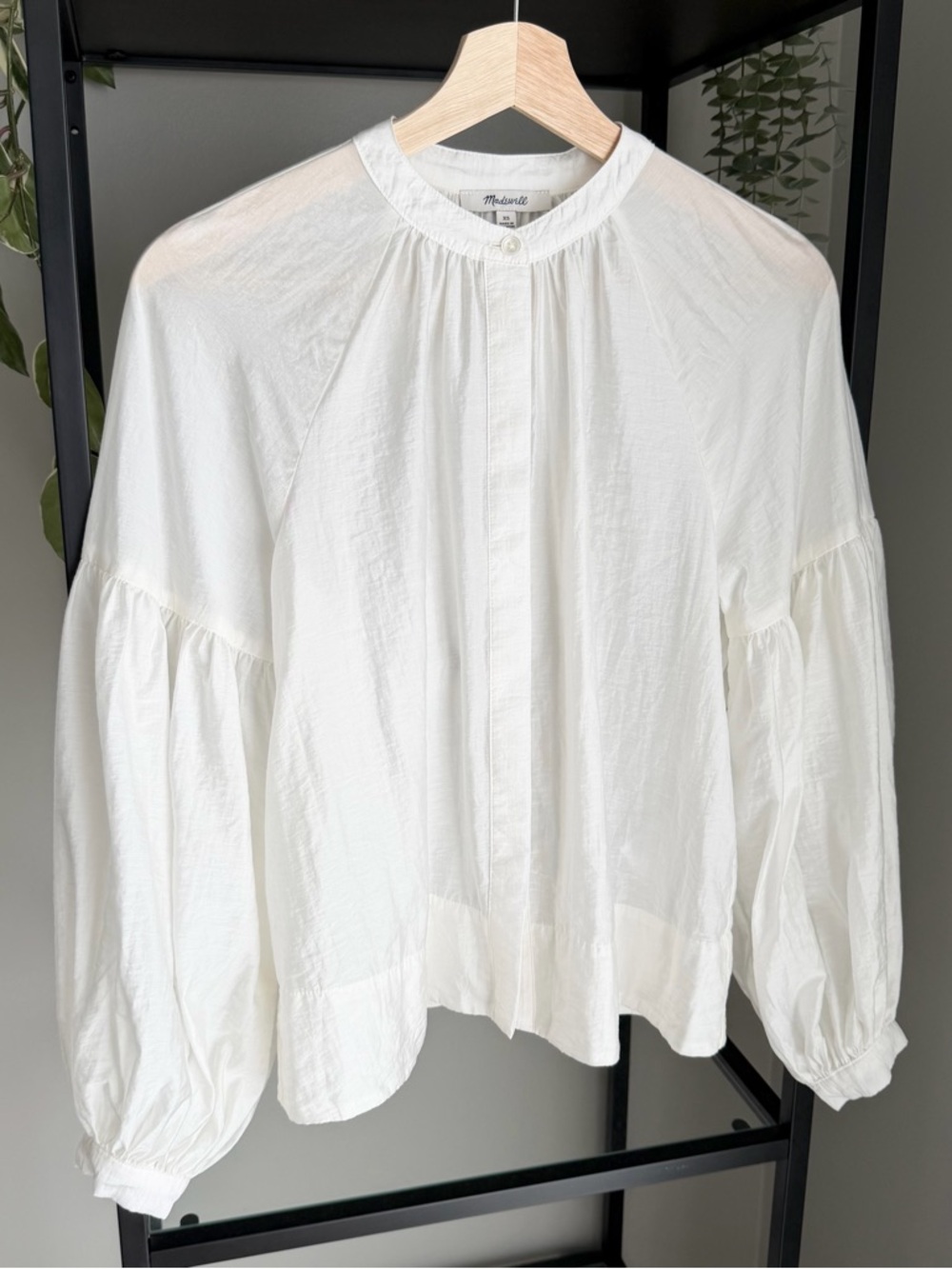 Madewell Shirred Balloon Sleeve Top